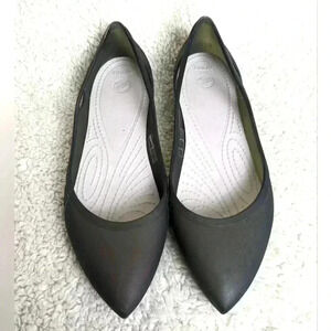 CROCS Women's Black Pointed Toe Flats